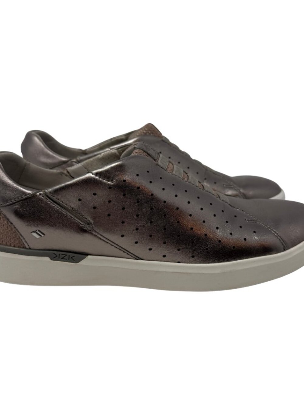 Kizik Miami Hands-Free Slip-On Sneaker Women's 8M Metallic Silver Leather Casual